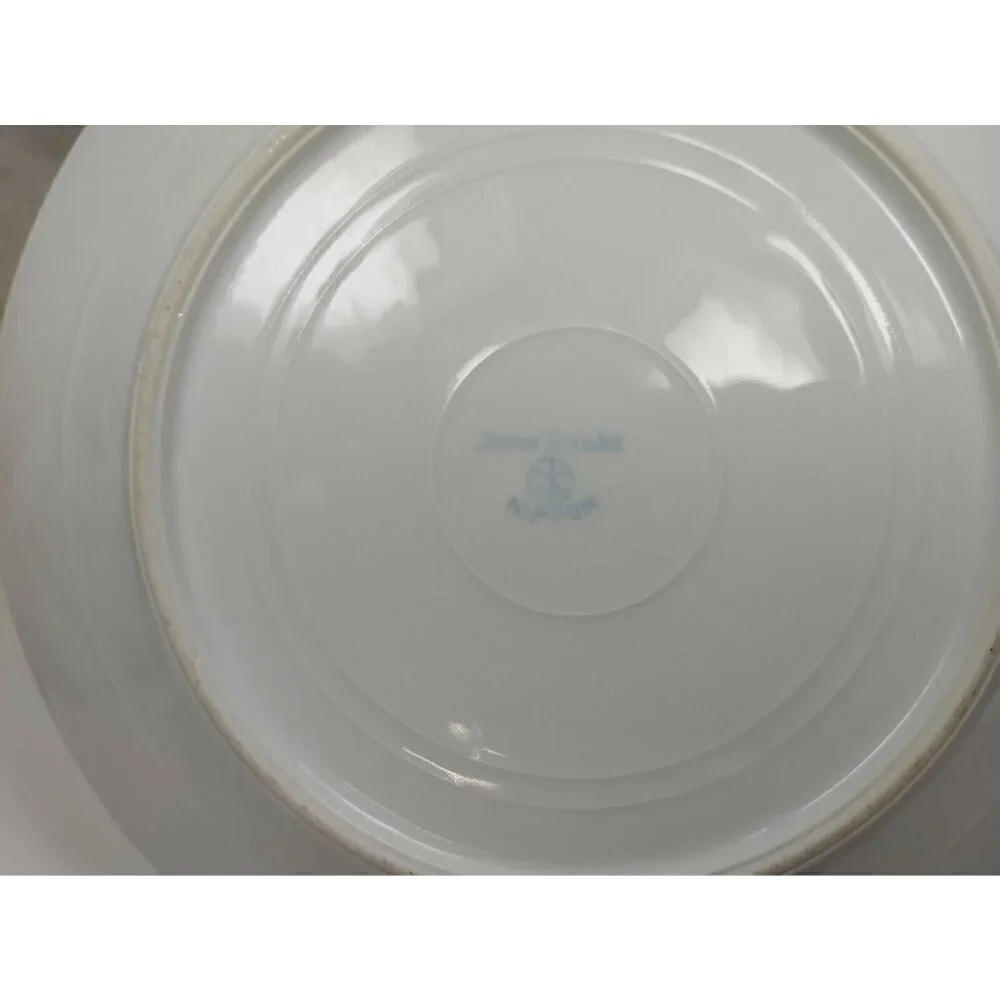 Nippon Ceramics White Round Shape Floral Gold Rim Hand Painted Salad Plate Three - Picture 8 of 8